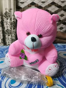 Pink Teddy Bear with Love Heart