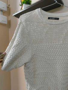 White Knit Tee
