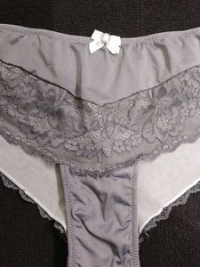 Embroidery Gray Lace Trim Pantie