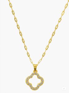 18k Gold Clover Pendant Necklace