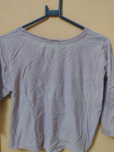 Graphic Print Lavender Crop Top