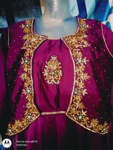 Elegant Purple Ethnic Gown with Jacket