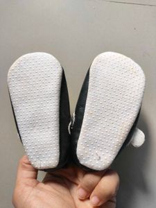 Baby Girl Black Bow Shoes