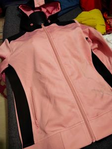 Pink &amp; Black Zip-Up Hoodie