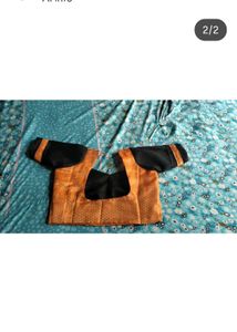 Orange & Black Sari Blouse