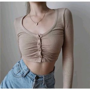 Ribbed Long Sleeve Crop Top (CD)