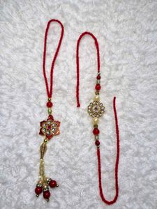 Beautiful Kundan Rakhi For Couple
