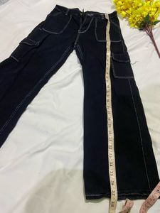 Black Wide Leg Cargo Pants