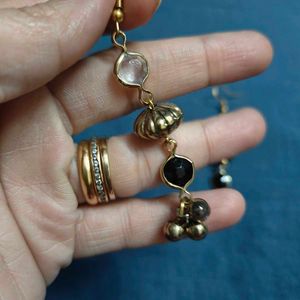 Crystal Golden Long Dangler