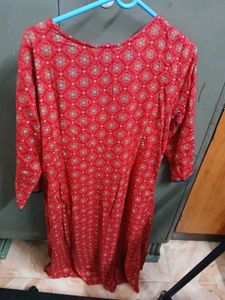 Red Printed Kurta Set
