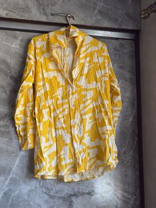 Yellow Patterned Long Sleeve Shirt