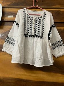 White Embroidered Top