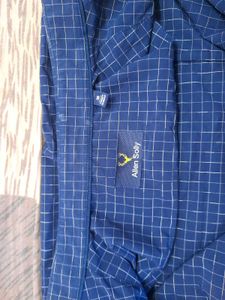 Allen Sony Blue Checked Shirt Men