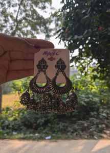 Gorgeous Oxidised Silver Dangle Earrings