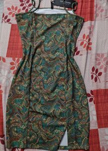 Green Floral Print Bodycon Dress