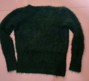 Elegant Forest Green Wrap Sweater