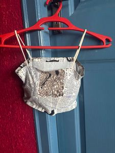 Newspaper Print Crop Top