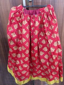 Red &amp; Gold Ethnic Skirt