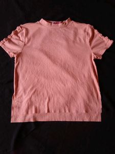 Cute Pink Ribbed Top