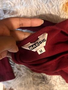 Maroon full sleeve Corset style crop top