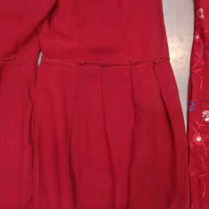 Red Embroidered Salwar Kameez
