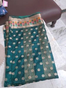 dark Green Banarasi Dress Material