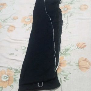 Rayon Black Dupatta With Silver Gotta.