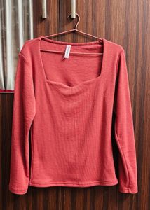 Square Neck Long Sleeve Top