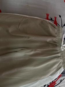 Beige Wide Leg Pants