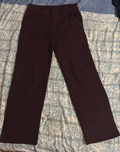 Burgundy Wide Leg Pants