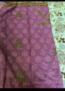 Beautiful Purple Net Saree🪻💗