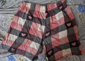 Cute Mini Plaid Heart Lounge Shorts