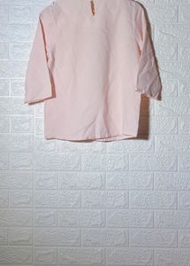Peach Satin Top With Bow Ladies Own