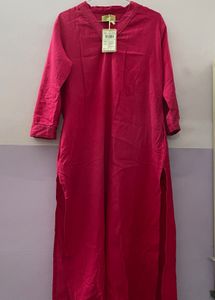 Solid Cotton Pink Kurta!🩷
