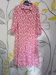 Zudio Pink And White Dress