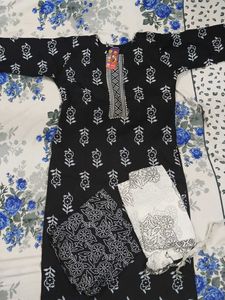 Black Printed Kurta Set