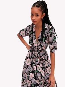 Turkish Brand Black Floral Dress