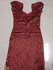 Maroon &amp; Gold Embellished Indian Dress
