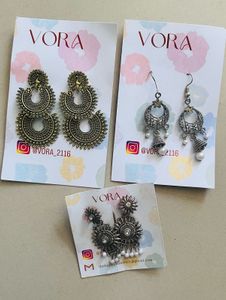 Oxside Three colour Eaaring set of 3 Earring