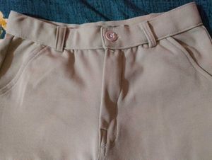 Beige Wide Leg Pants