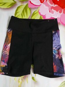 (1109)Tropical Print Athletic Shorts