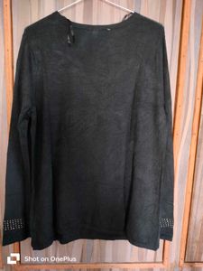 Sparkly Black Long Sleeve Top