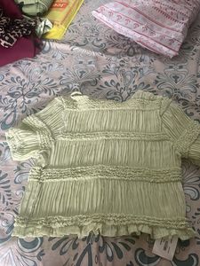 Green Textured Blouse/top