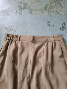 Beige Wide Leg Pants