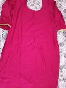 Pink Floral Embroidered Kurti