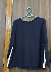 Elegant Navy Blue Blouse