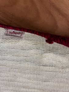 Burgundy Striped Floor Mat