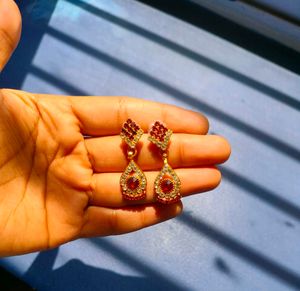 Red Traditional Stud Earrings