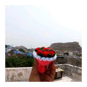 Crochet Mini Rose Flowers Bouquet Keychain 💐💝