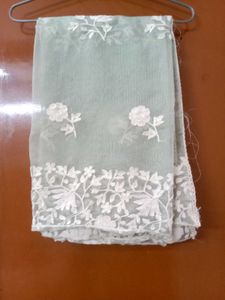 Mint Green Floral Embroidered Dupatta